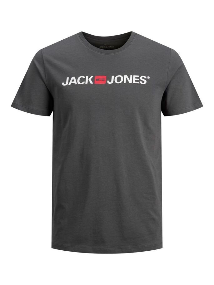 Футболка JJECORP LOGO TEE SS CREW NECK NOOS 12137126-Asphalt-Detail:SLIM FIT Jack&Jones Темно-сірий L, фото №5