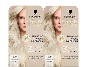 Крем-фарба Schwarzkopf Creme Supreme Coloration 11-11 Ультра Світлий Титановий Блонд (2 x 182 мл) - Фото 1