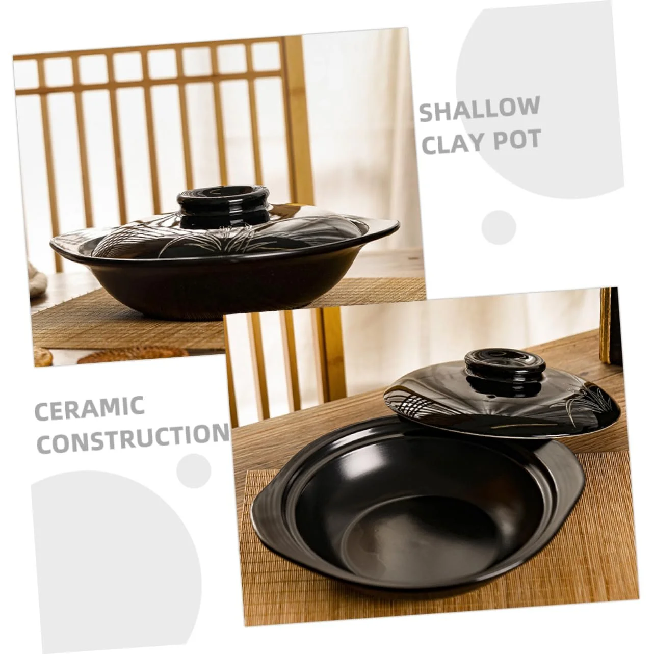 Кастрюля HEALLILY Глиняная Термостойкая Профессиональная Терракотовая, фото №8