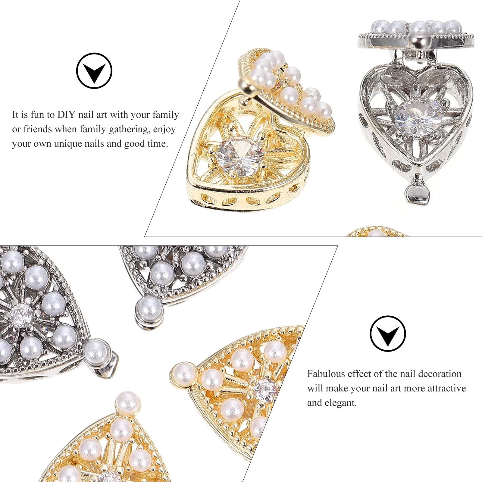 Lurrose, Прикраса для нігтів Серце у коробці, фото №8