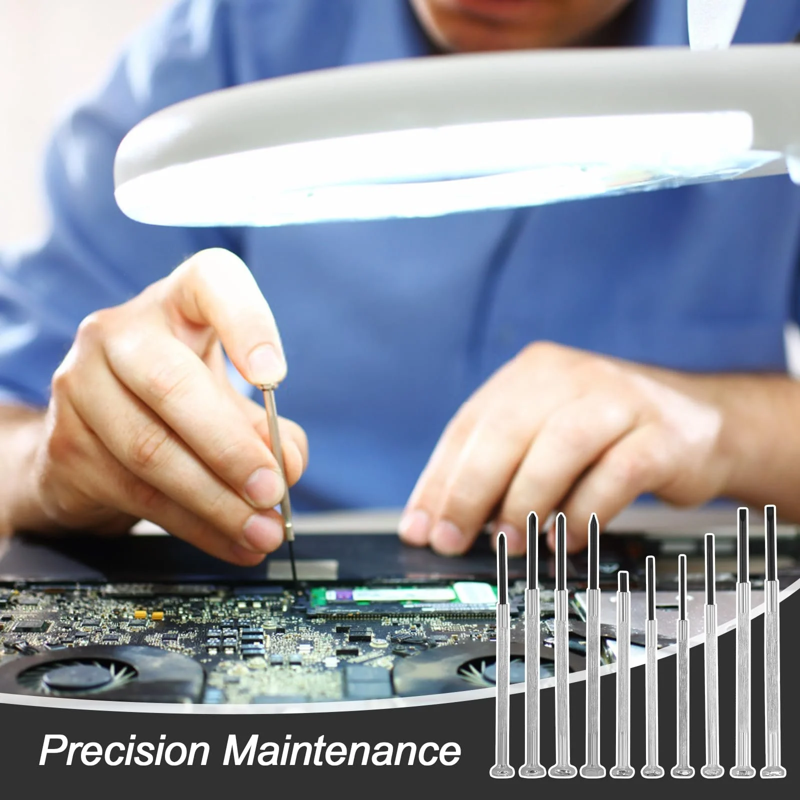 Набір прецизійних викруток 11 в 1 для годинників та окулярів легована сталь, фото №7