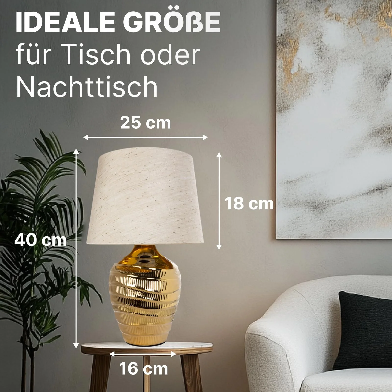 Настільна лампа LED ARTE LAMP KORFU A4003LT-1CC класична декоративна хром білий текстильний абажур дротова, фото №6