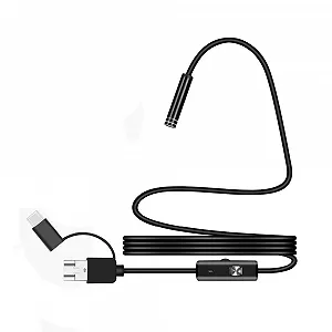 3 in 1 MicroUSB/PC HD ендоскоп жорсткий кабель 1м