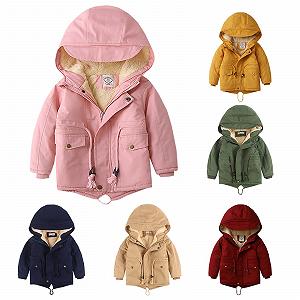 Зимняя парка для девочки Ybing, теплая флисовая куртка, зимняя куртка с подкладкой шерпа, повседневная однотонная зимняя куртка со шнурком, куртка на молнии с капюшоном, куртка для активного отдыха synthetic.ua - Фото 1