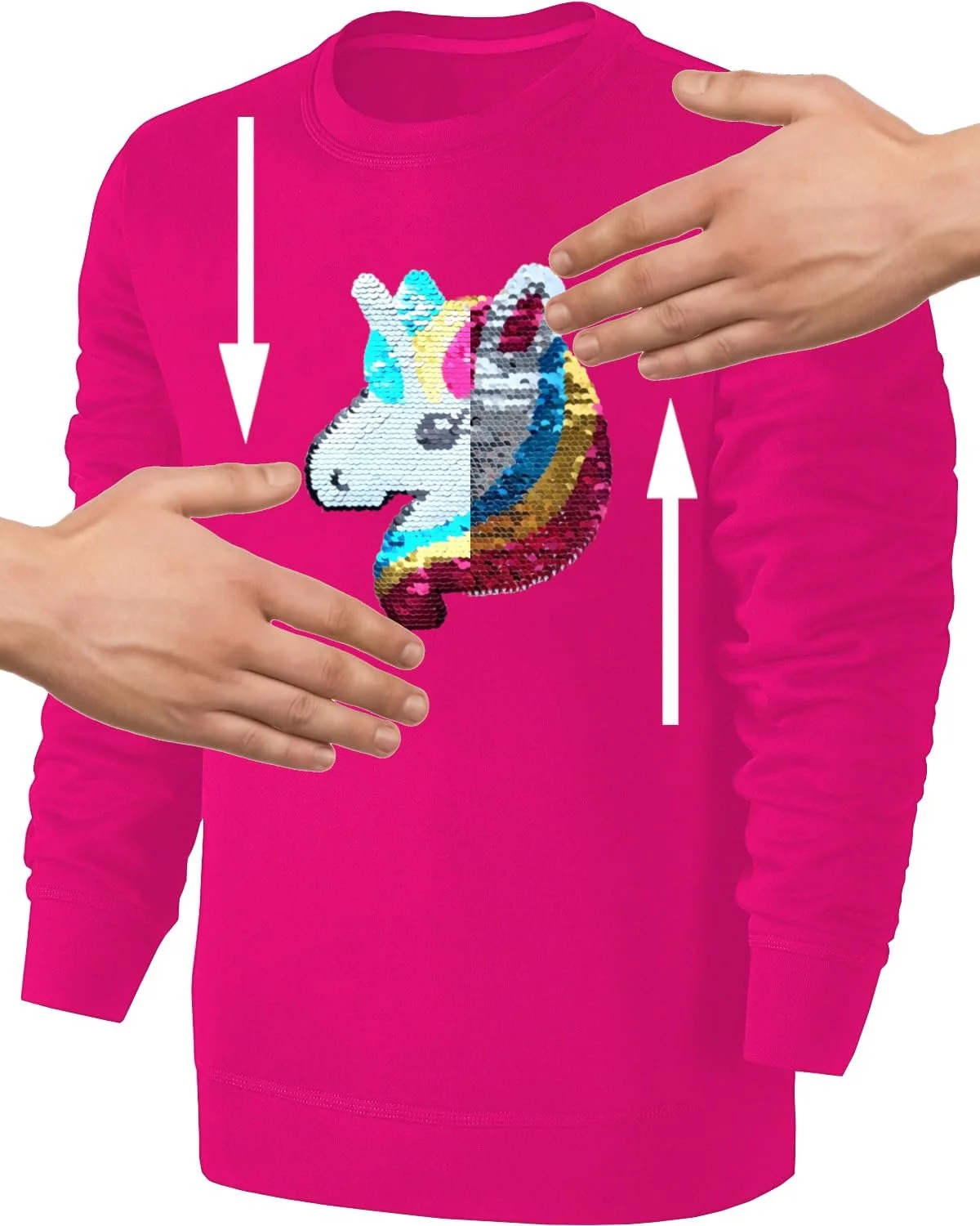 Реглан Blackshirt Company Двостороння Паєтка Єдиноріг для Дівчаток Рожевий, фото №3