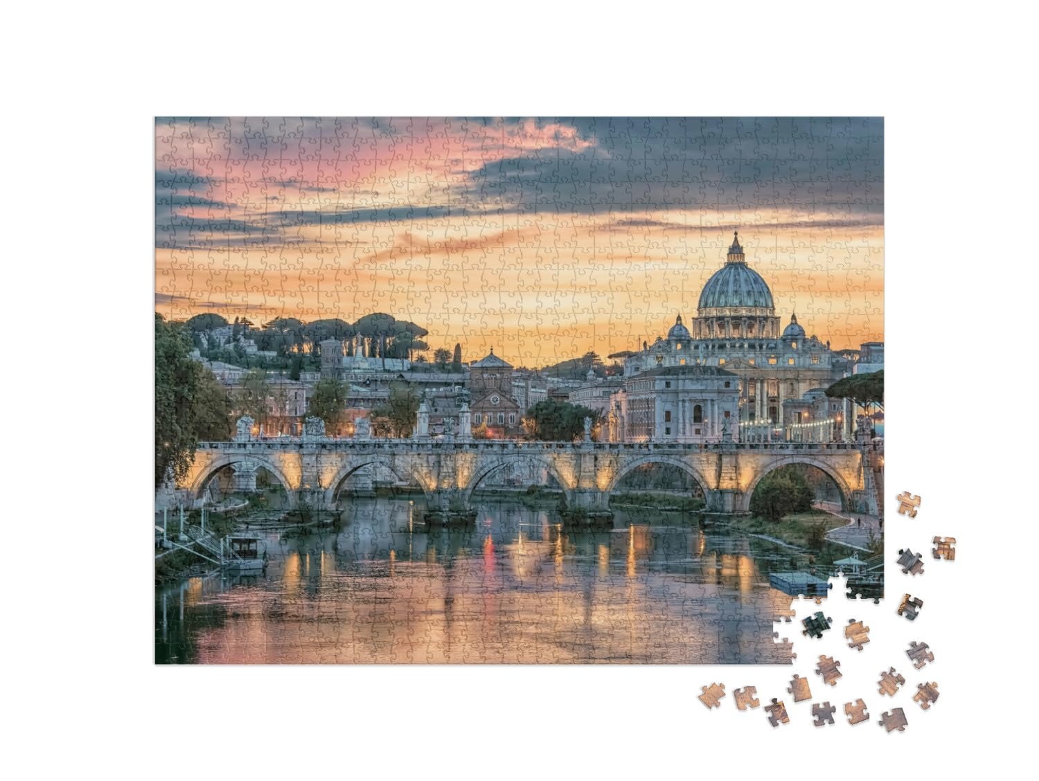 Пазл puzzleYOU Rome Закат над Римом вечером 1000 деталей, фото №2