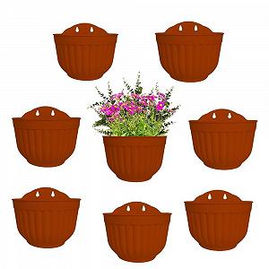 Настінні горщики з автополивом ShoppeWatch PL62 8 шт. теракотовий коричневий - Фото 1