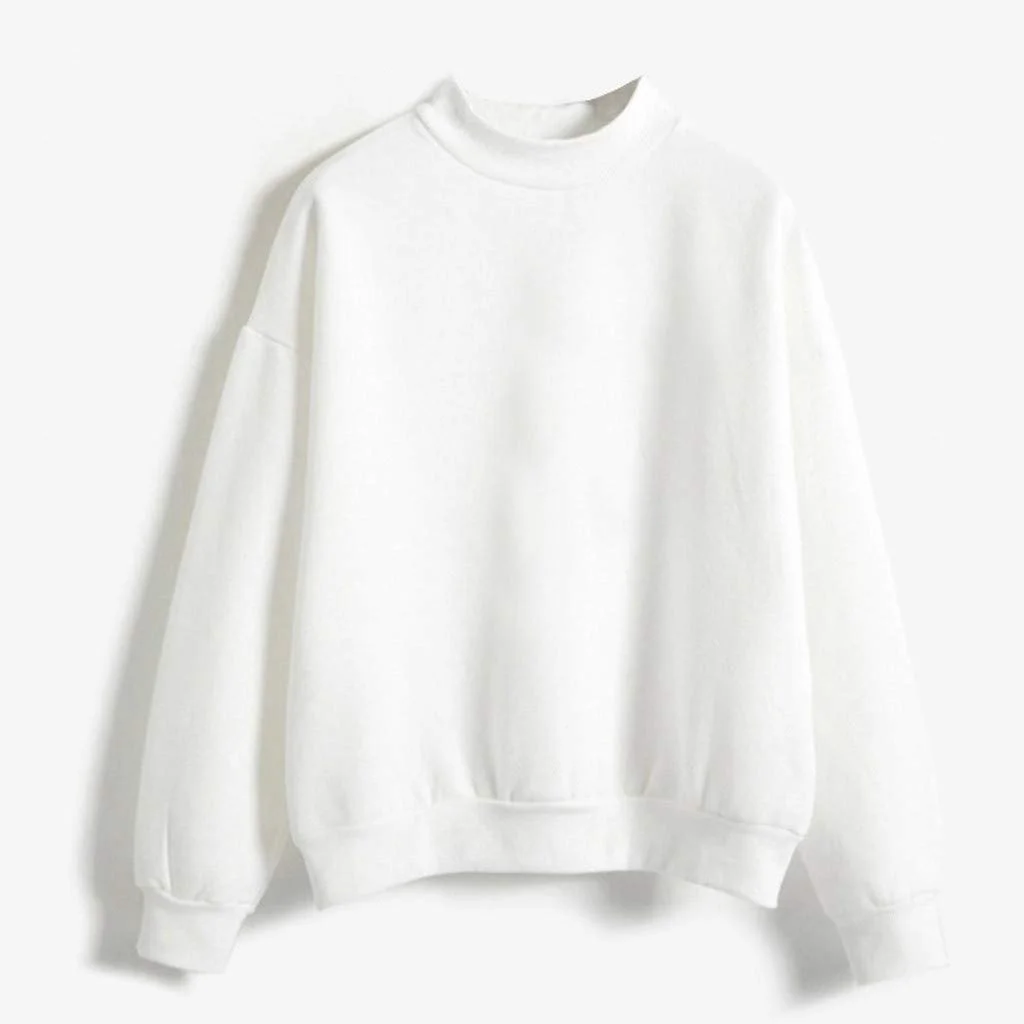 Женский свитшот, свободный крой, круглый вырез, однотонный, длинный рукав, Y2K, готическая одежда, модные свитшоты с круглым вырезом, винтажный, осенний, Backwoods, милый аксессуар, фото №5