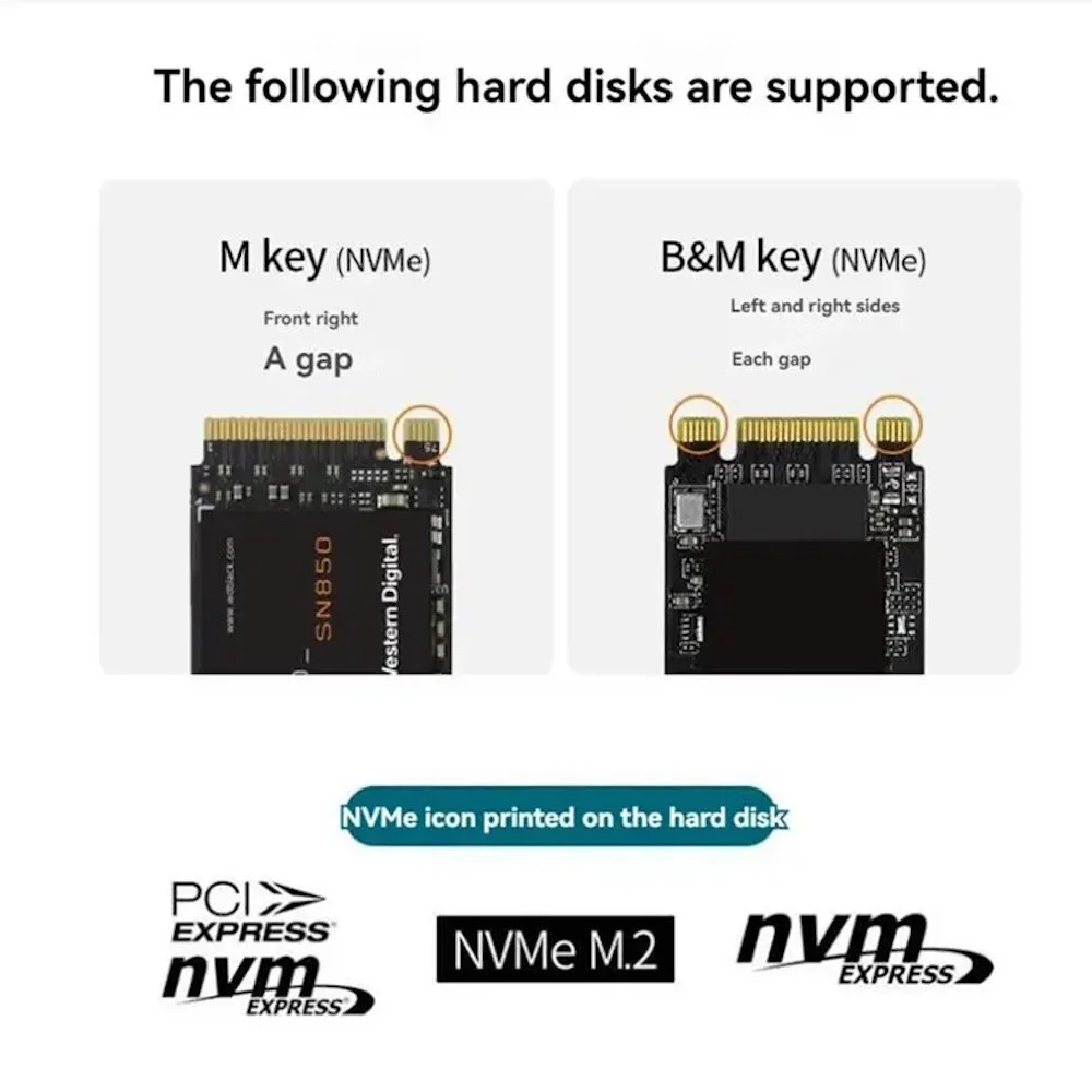 Зовнішній адаптер Onvian PH811S M.2 NVMe 2230 PCIe SSD to USB/USB-C 3.2 Silver, фото №10