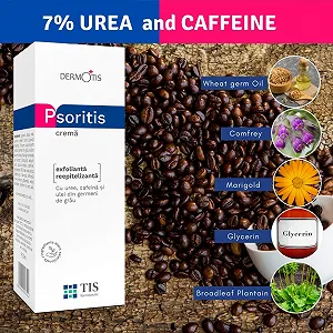 Крем PsoriTIS 7% Мочевина - Экзема, кератоз, псориаз, для сухой, утолщенной, потрескавшейся кожи тела - ступни, локти, колени, руки, кофеин Витамин A synthetic.ua - Фото 1