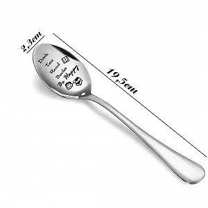 Чайна ложка з гравіюванням зі нержавіючої сталі для любителів чаю synthetic.ua - Фото 1