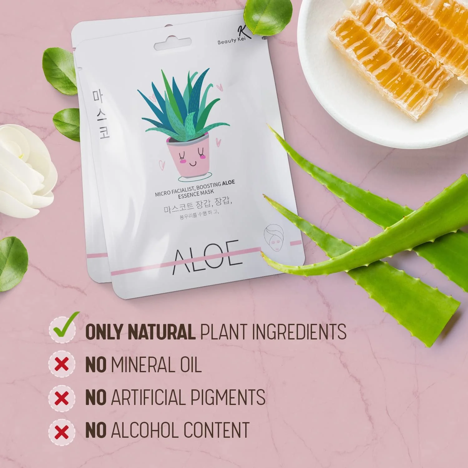 Тканинна маска для обличчя Aloe Vera Korean, 10 шт, фото №5 Тканинна маска для обличчя Aloe Vera Korean, 10 шт, фото №5