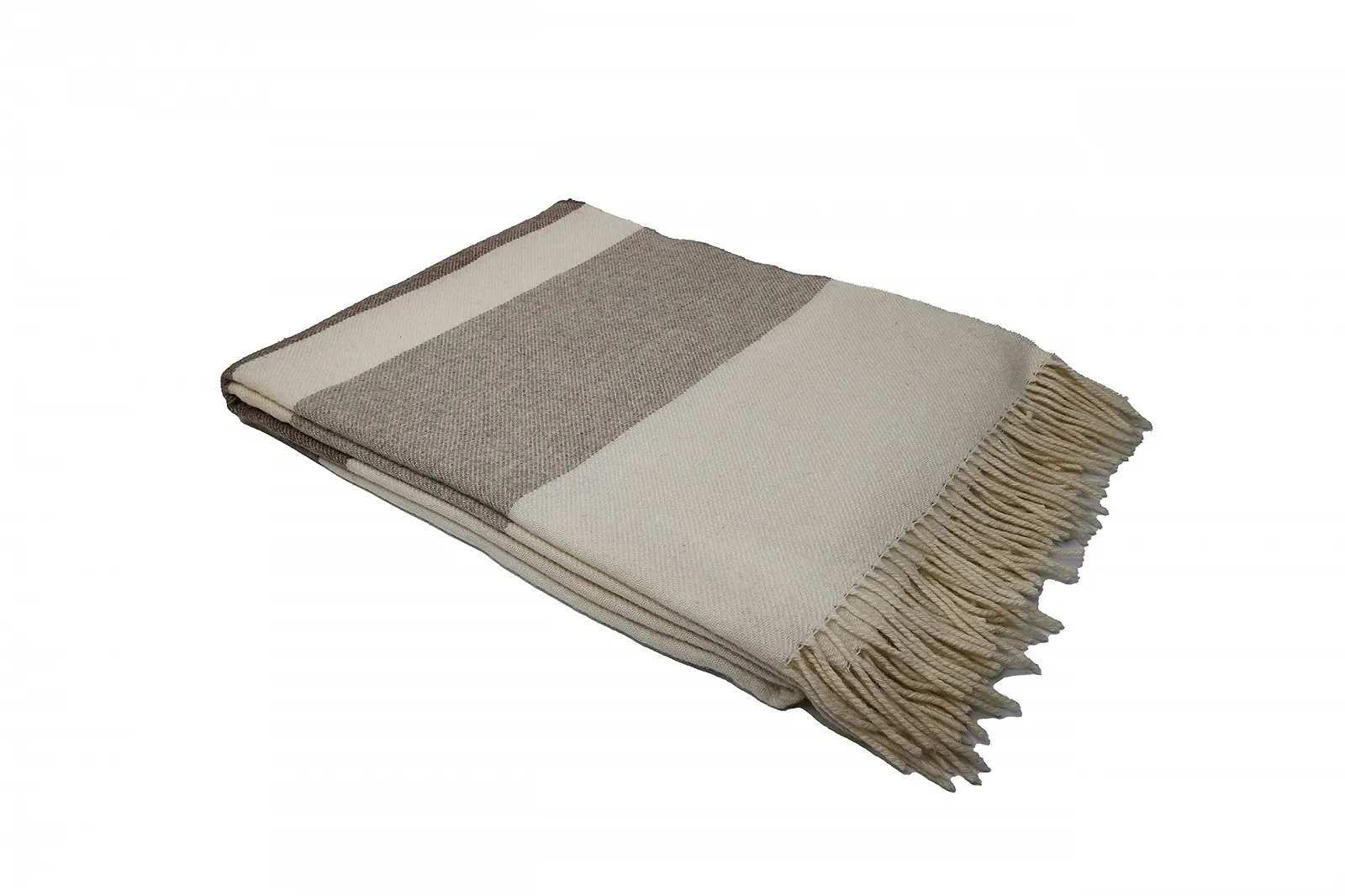 Одеяло Fair Deluxe Cashmere Easy Care Кашемировое шерстяное одеяло Диванное одеяло Покрывало на кровать Пушистое и уютное теплое 140 x 190 см (Светло-коричневые/Темно-коричневые блочные полосы, Кашемир / Шерсть), фото №4