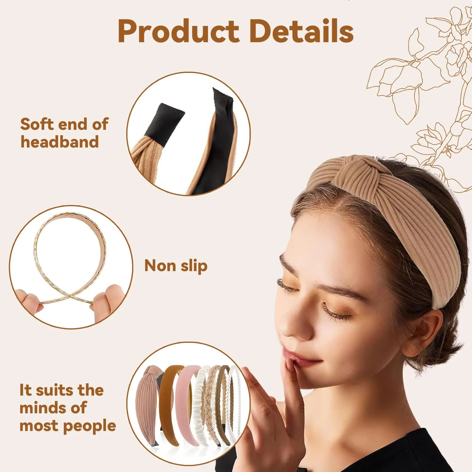 Набір жіночих обручів на голову 7 шт, фото №3