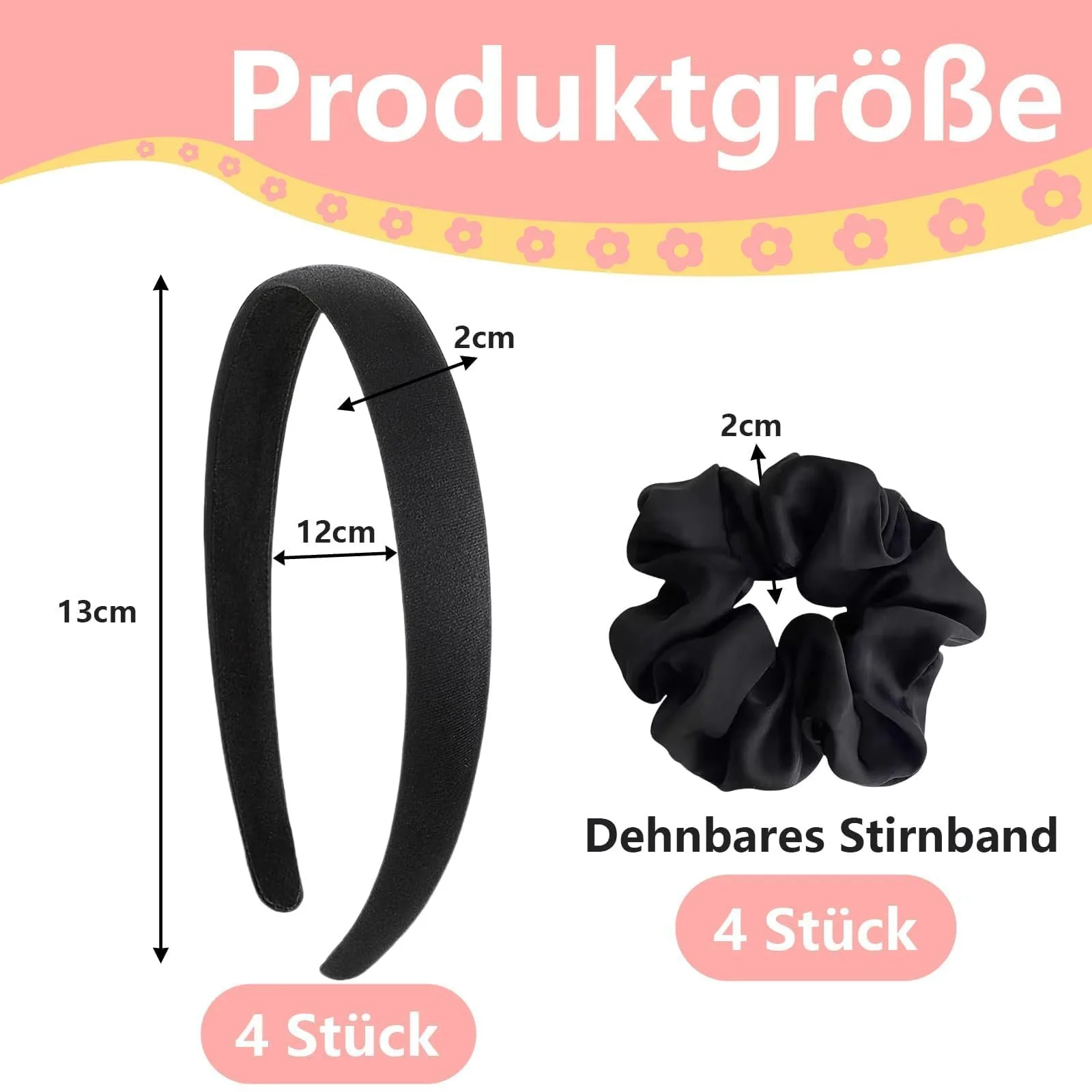 Набір жіночих обручів для волосся Чорний, фото №2 Набір жіночих обручів для волосся Чорний, фото №2