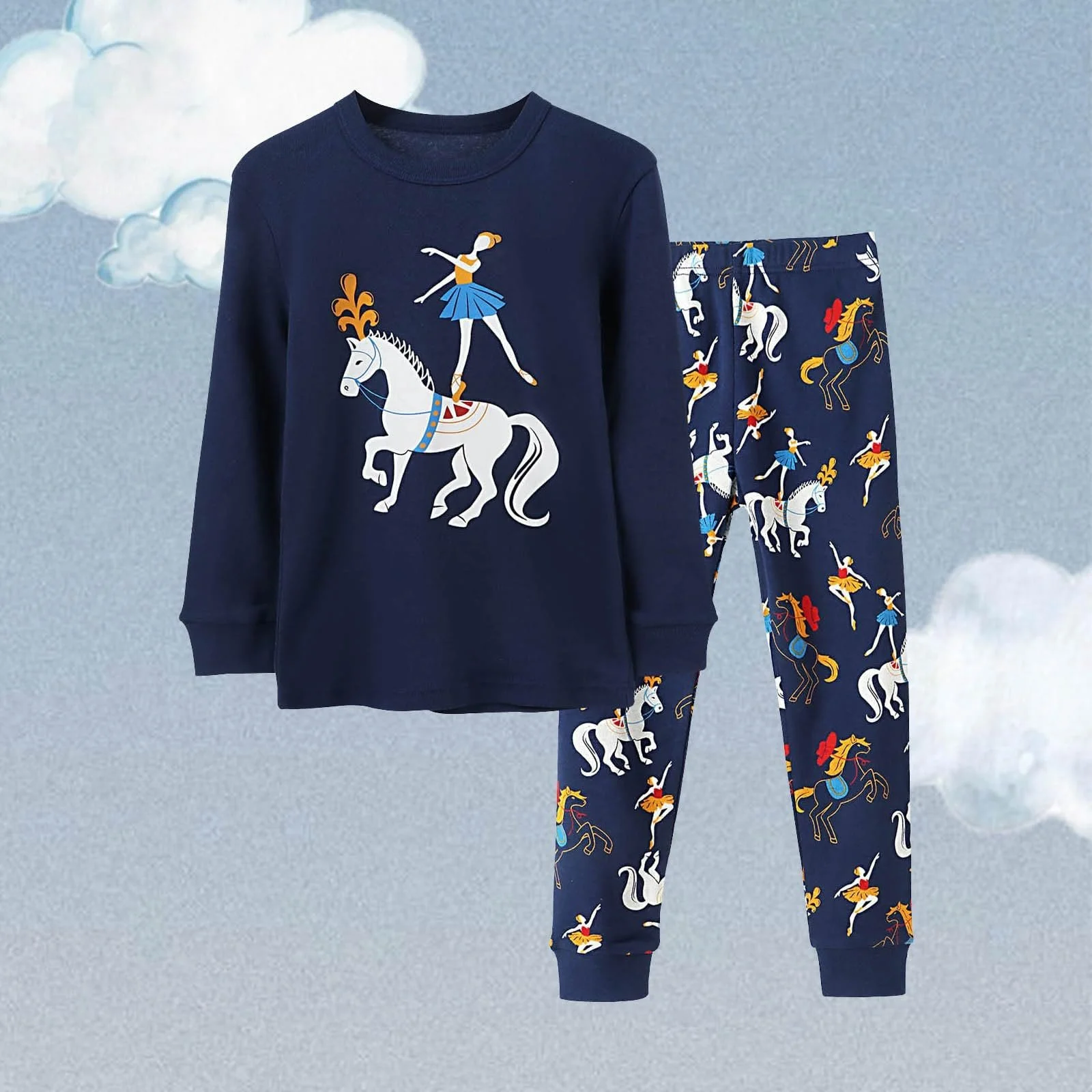 Піжама Vhersily Мультяшна дитяча Бавовняна 2 шт. з довгими рукавами Зимовий термокомплект, фото №2