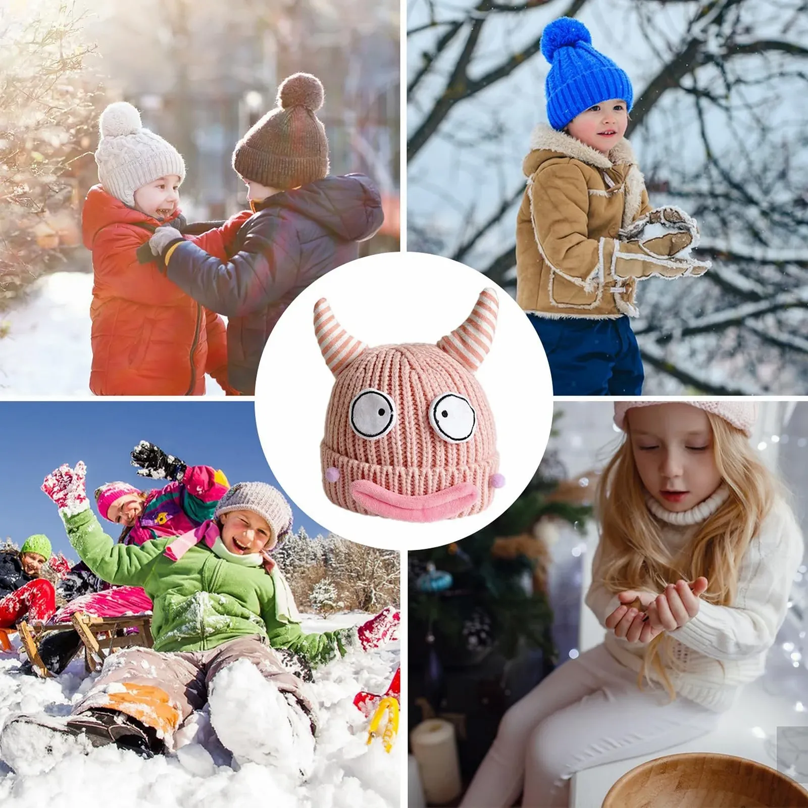 Вязана шапка Fulenyi у формі коров'ячого рогу для дорослих та дітей, фото №4 Вязана шапка Fulenyi у формі коров'ячого рогу для дорослих та дітей, фото №4