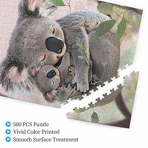 Пазл Wooden Puzzle Cute Koala Mom and Baby 500 деталей 38 x 52 см с коробкой для хранения synthetic.ua - Фото 1