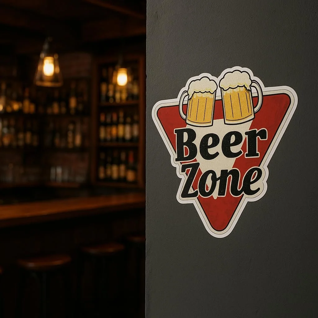 Наклейка на стіну Beer Zone Waterproof Vinyl 310 мм x 330 мм, фото №4