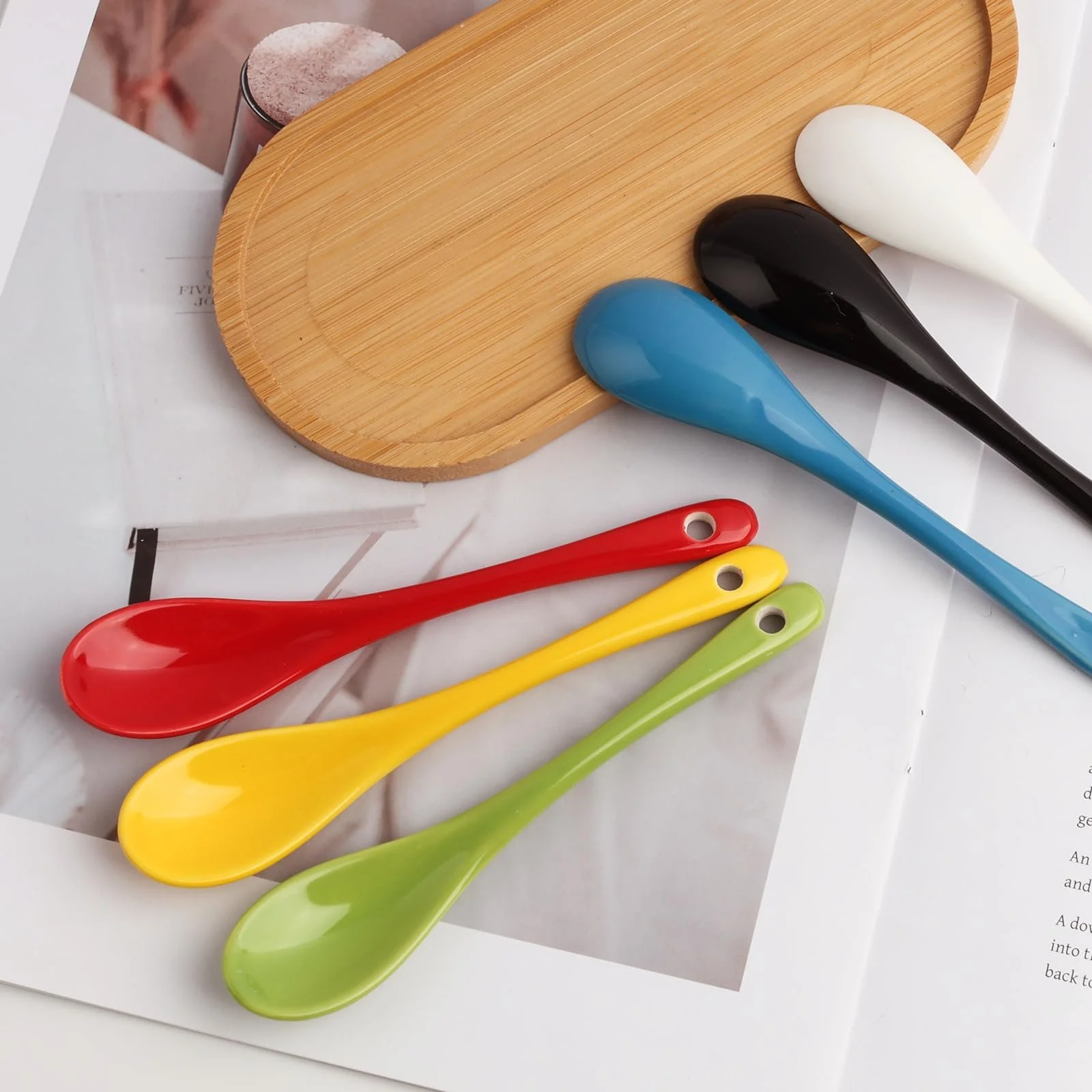 Набір з 6 ложок для яєць, порцелянові керамічні, фото №5 Набір з 6 ложок для яєць, порцелянові керамічні, фото №5