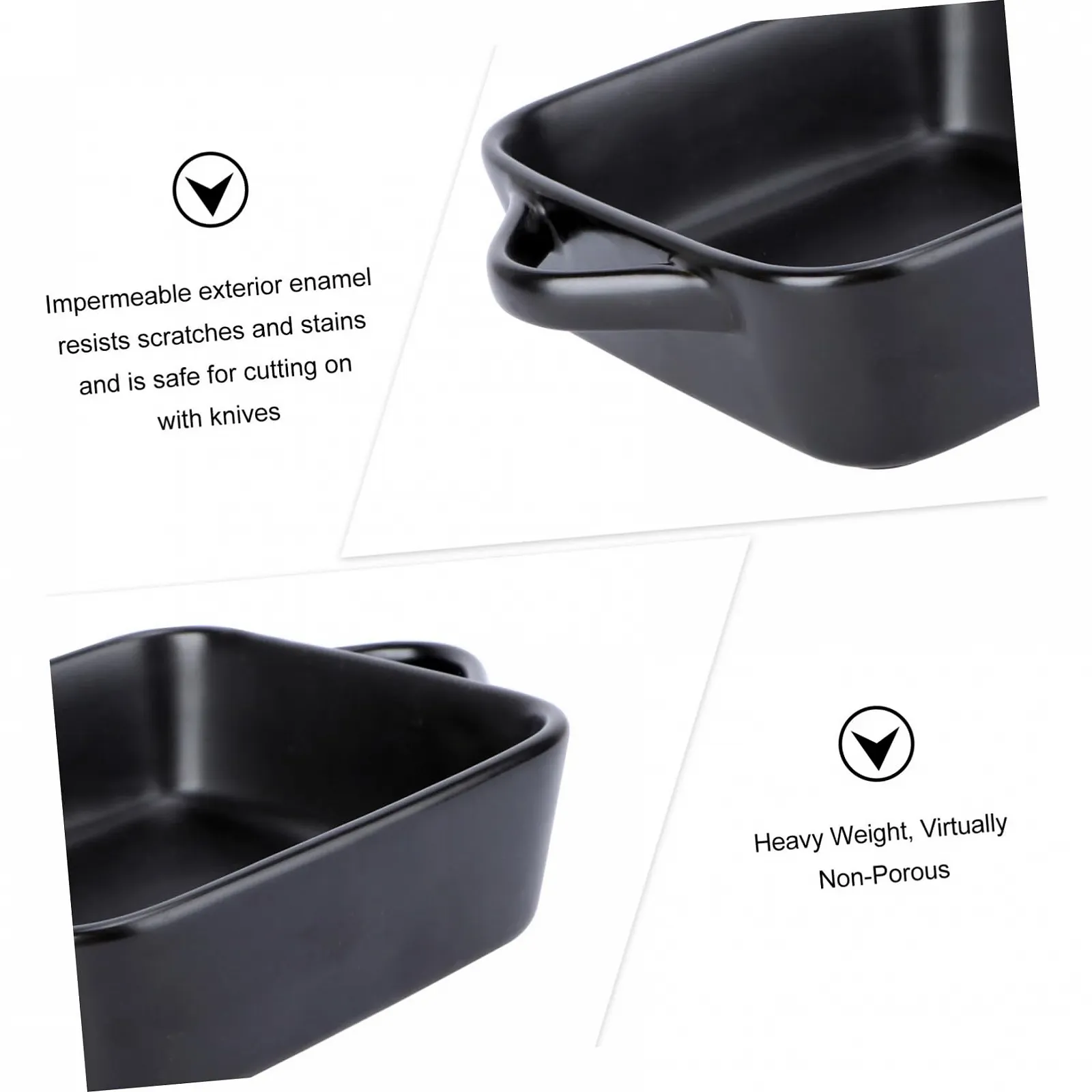 Форма для запікання VALICLUD прямокутна термостійка з ручками чорна, фото №9