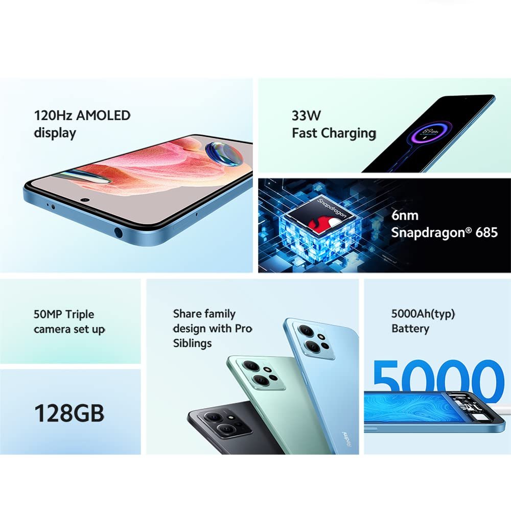 Смартфон Xiaomi Redmi Note 12 4G LTE 4/128GB 6.6" 50Мп 33Вт Mint Green, фото №6