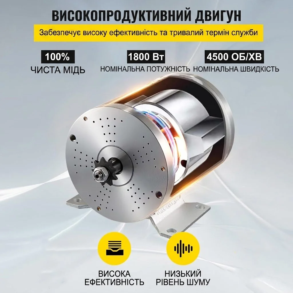 Бесщеточный электродвигатель VEVOR BY12WF02-C / 48V / 1800W / Серебристый, фото №6