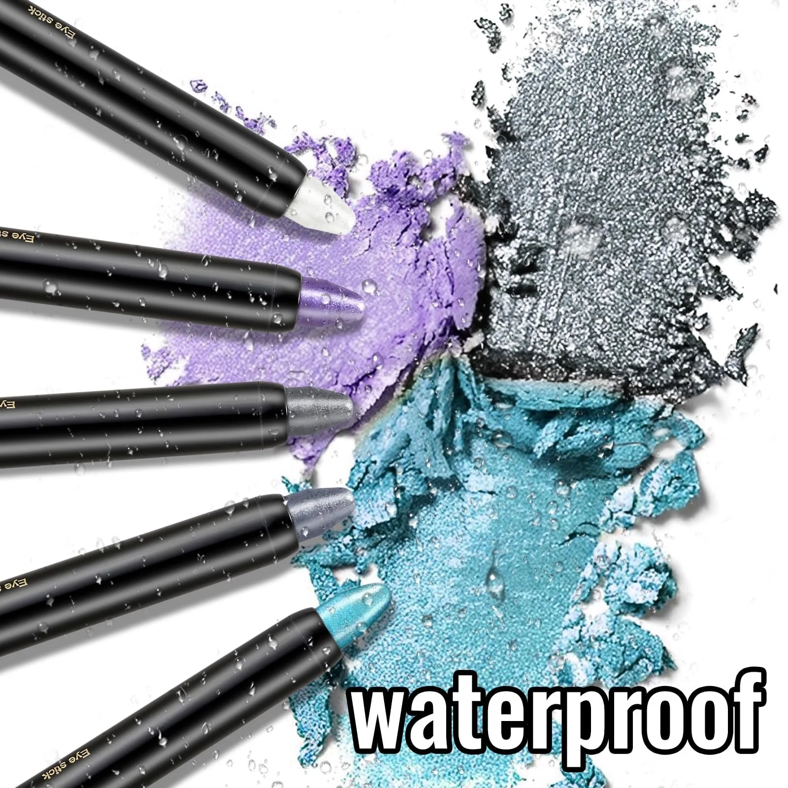 Тени для век Erinde Карандаш Блестящий Фиолетовый Водостойкий, фото №5