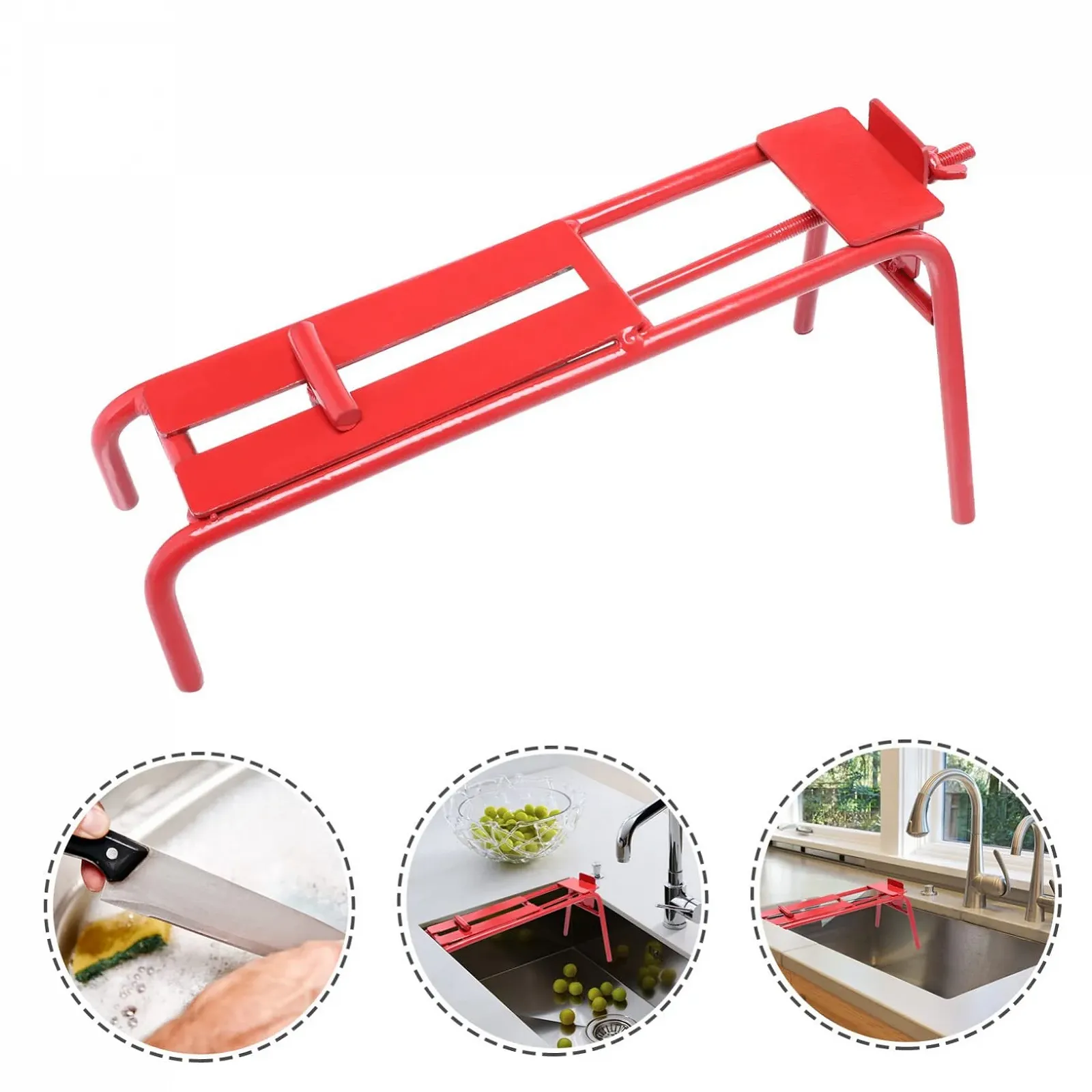 Тримач для точильного каменю Універсальний Сталевий Червоний Нержавіюча сталь, фото №3