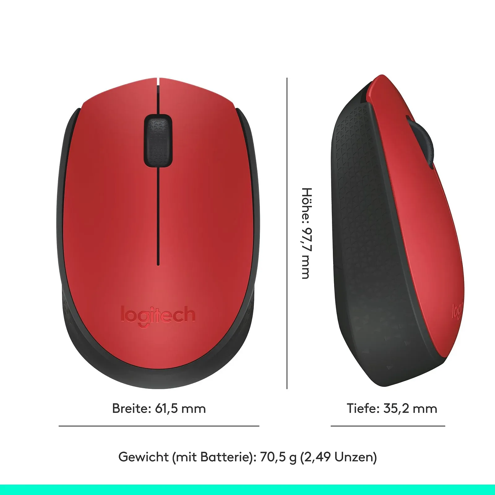 Мышь Беспроводная Logitech M171 Красная, фото №9