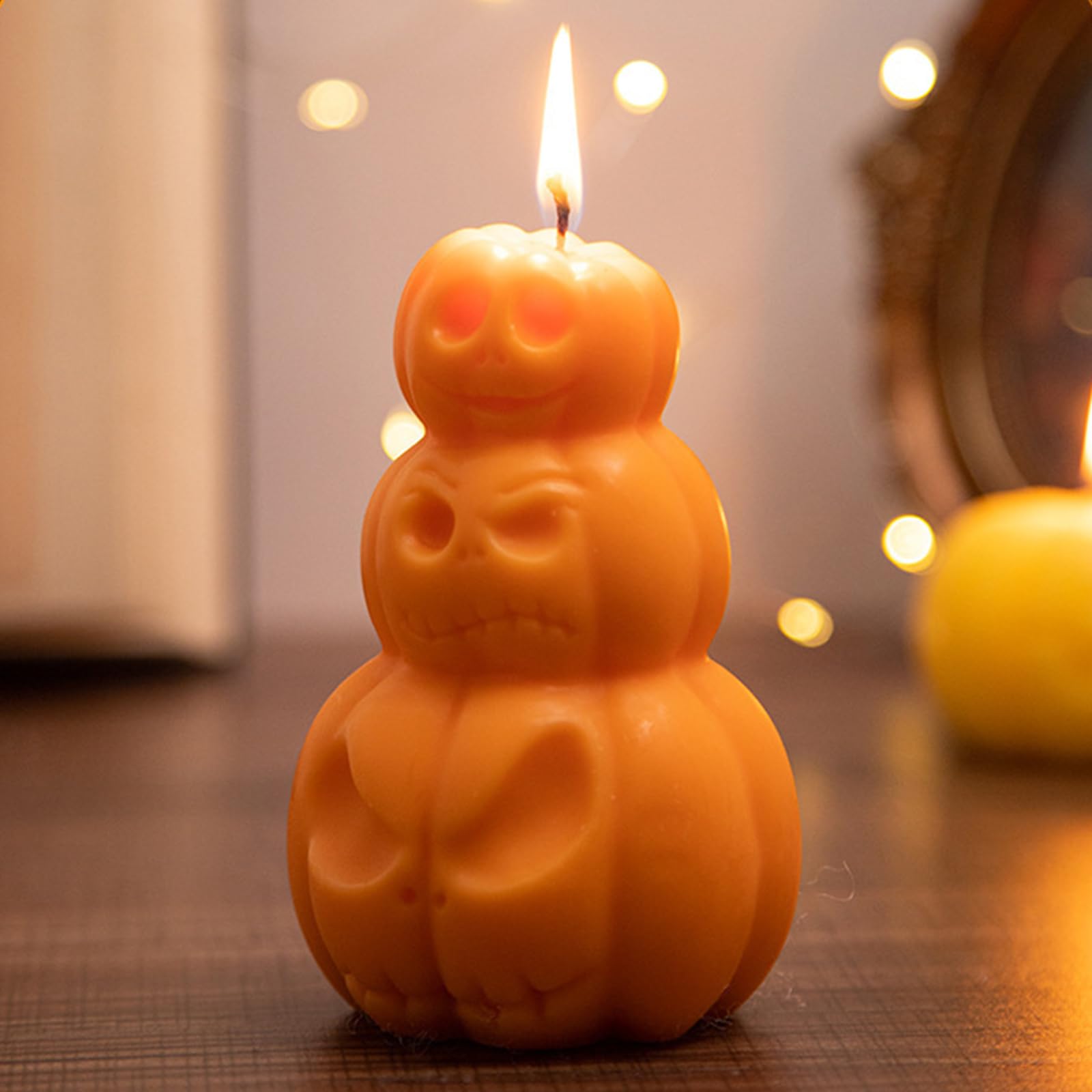 Свеча Halloween Pumpkin Ghost Face Handmade Wax, фото №3
