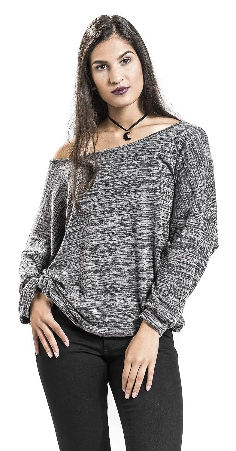 Жіночий В'язаний Джемпер Oversized Forplay Red by EMP Сірий Меланж, фото №5