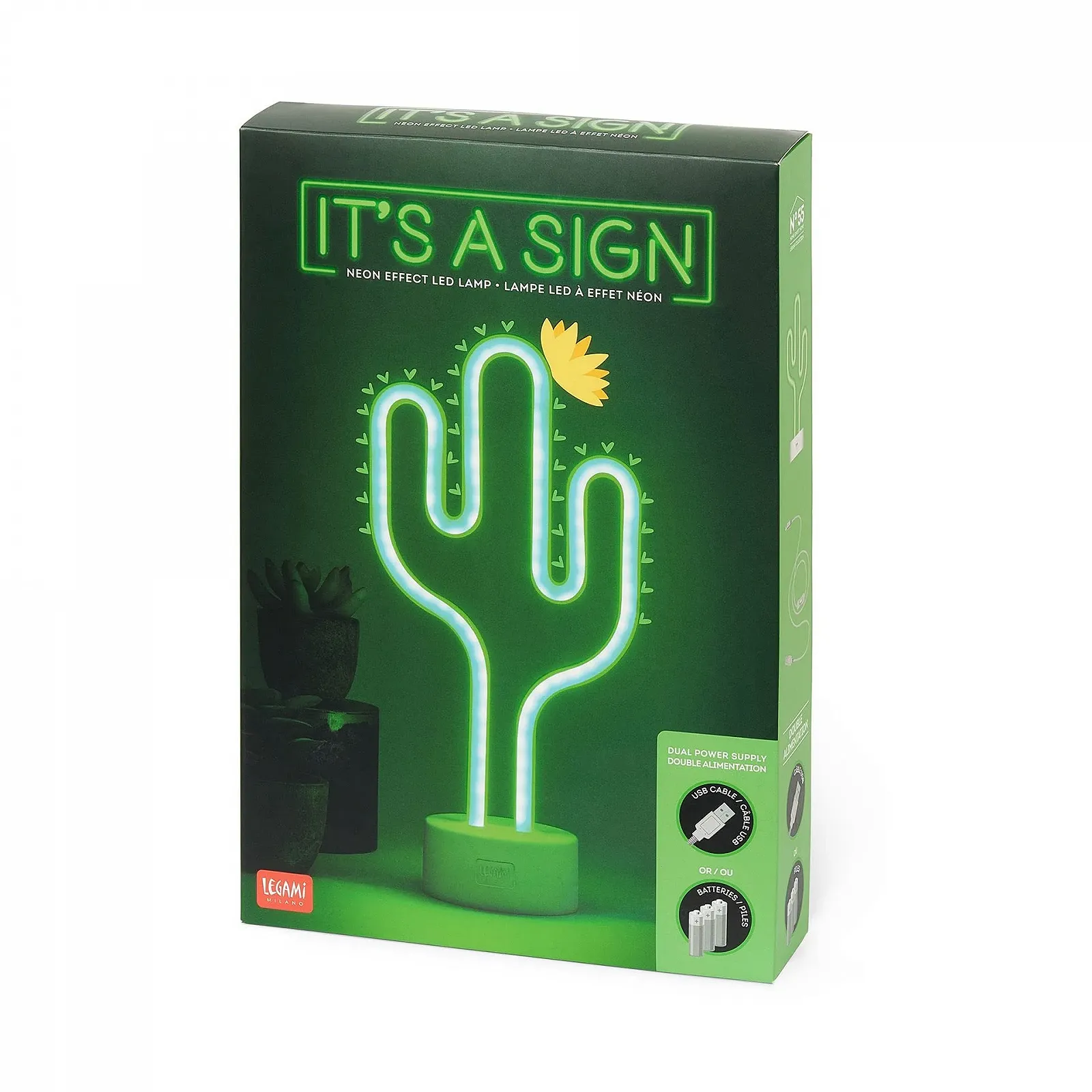 Настільна лампа Legami It's a Sign LED Neon Effect 23 см Яктус USB/батарейки, фото №3