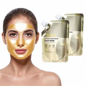 Набір масок для обличчя Зміїний пептидний золотий Venum, ретинол, зміїні пептиди, 2 шт по 100 мл - Фото 1