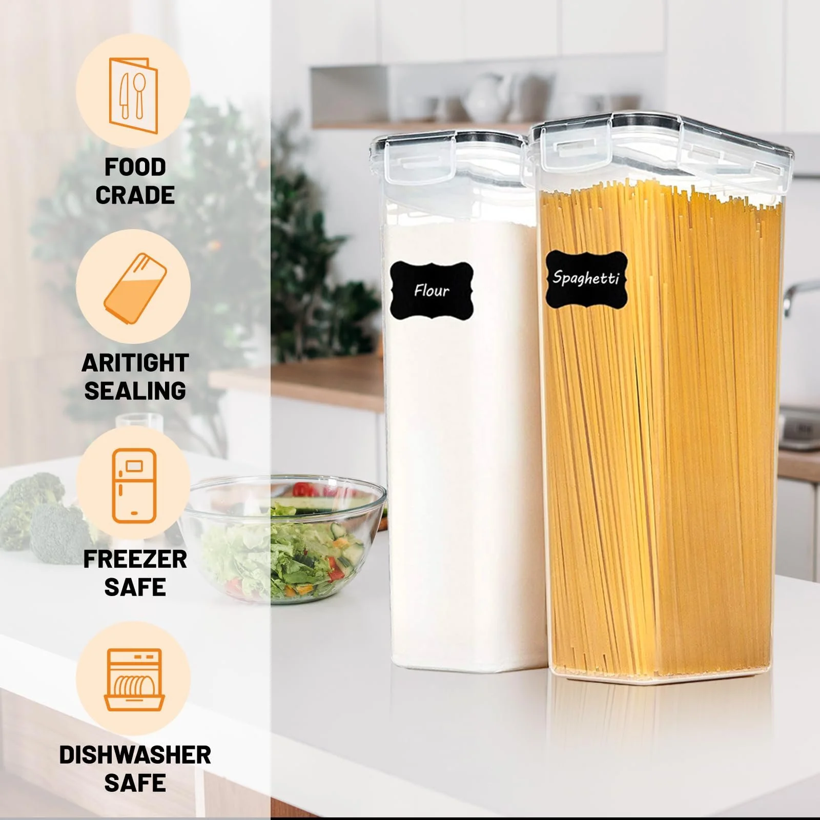 Набір герметичних ємностей для зберігання 24 штуки 4 розміри BPA-Free, фото №3 Набір герметичних ємностей для зберігання 24 штуки 4 розміри BPA-Free, фото №3