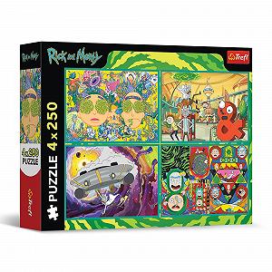 Пазл Trefl 4-в-1 Rick and Morty, The Crazy World of Rick and Morty 4 x 250 елементів - Фото 1