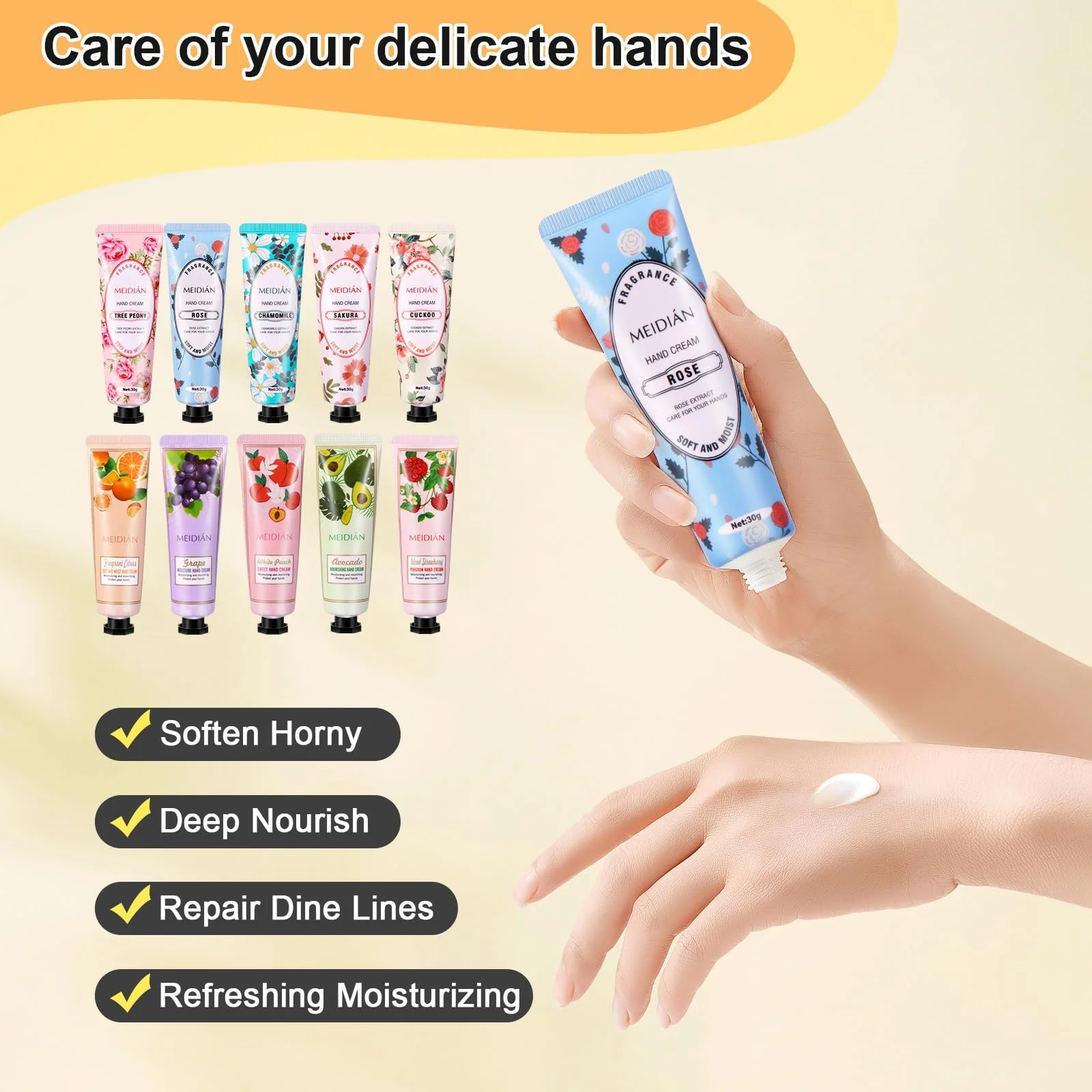Крем для рук набір 20 шт. зволожуючий з ароматом для рук і ніг, фото №3