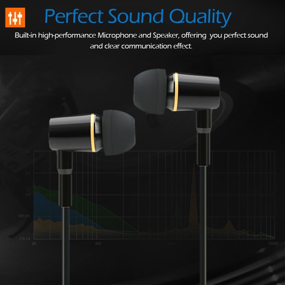 Навушники Docooler FC12 Stereo Music Audio 3.5 мм Anti Radiation Air Tube In-Ear з мікрофоном Чорний для смартфонів настільних комп'ютерів ноутбуків планшетів ПК, фото №6