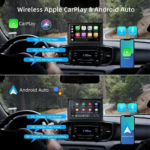 Автомагнітола CUQI / 7" / Сенсорна / Apple CarPlay / Android Auto / Bluetooth / WI-FI / GPS / USB / AUX / TF slot synthetic.ua - Фото 1