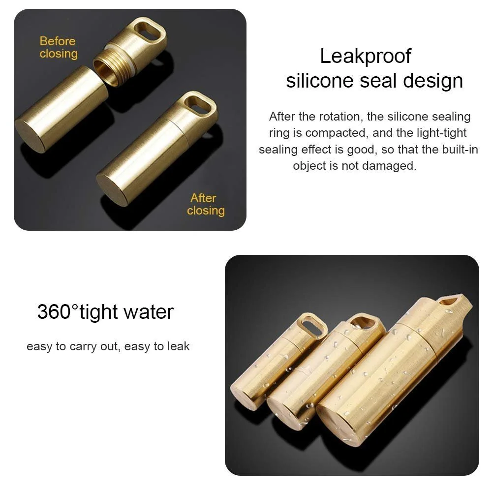 Кейс EDC Military Grade Air-Tight, брелок для капсул для пігулок, водонепроникний футляр, фото №5