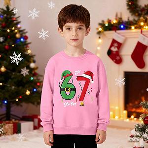 Свитшот 67 Prints, для девочек, размеры 134-176, с капюшоном, мягкий, флисовый, с принтом "67" synthetic.ua - Фото 1