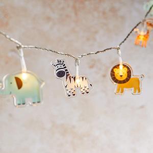 Гірлянда Lights4fun Safari 12 LED Теплий білий для дитячої кімнати на батарейках з таймером - Фото 1