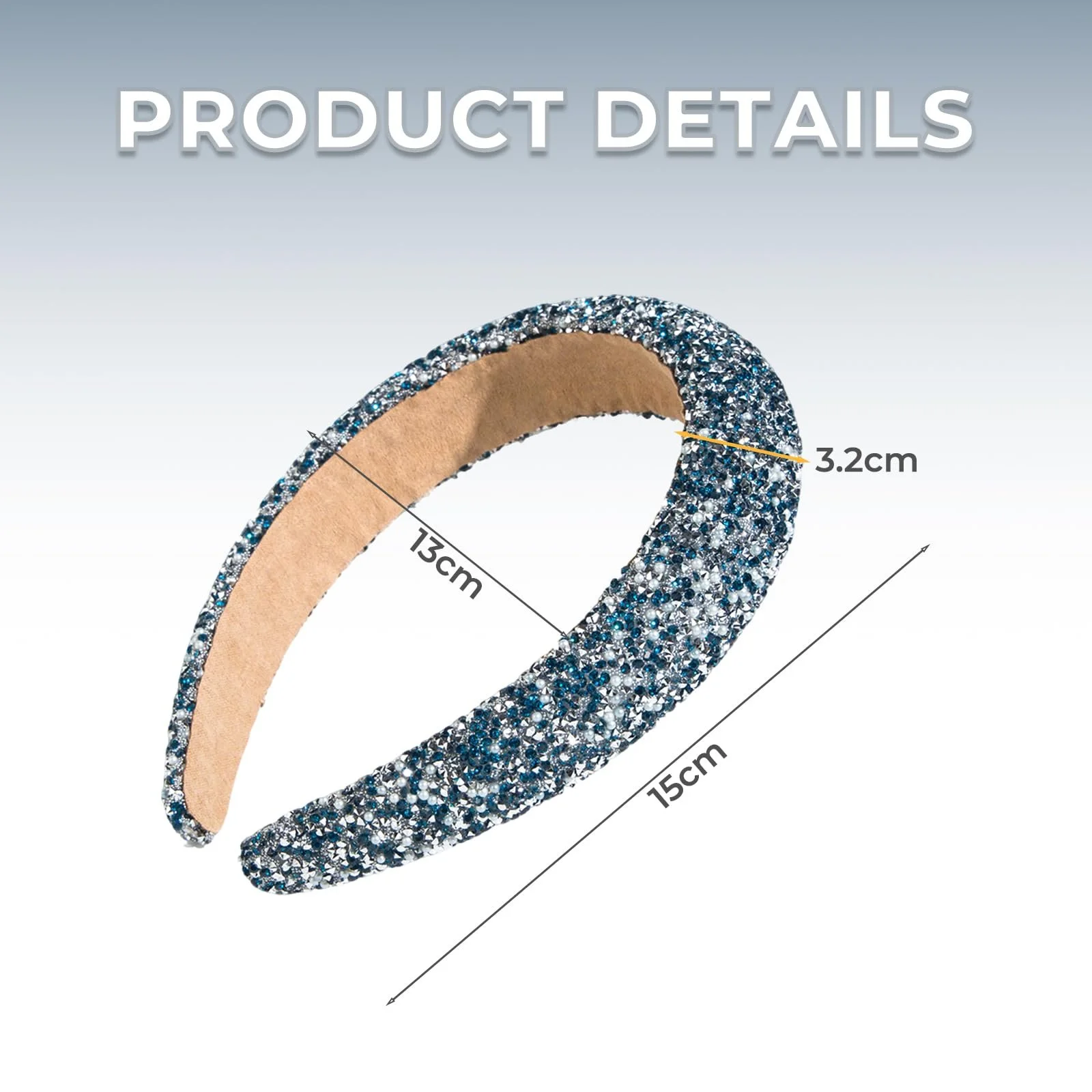 Обруч жіночий Блискучий Стрази, фото №2 Обруч жіночий Блискучий Стрази, фото №2