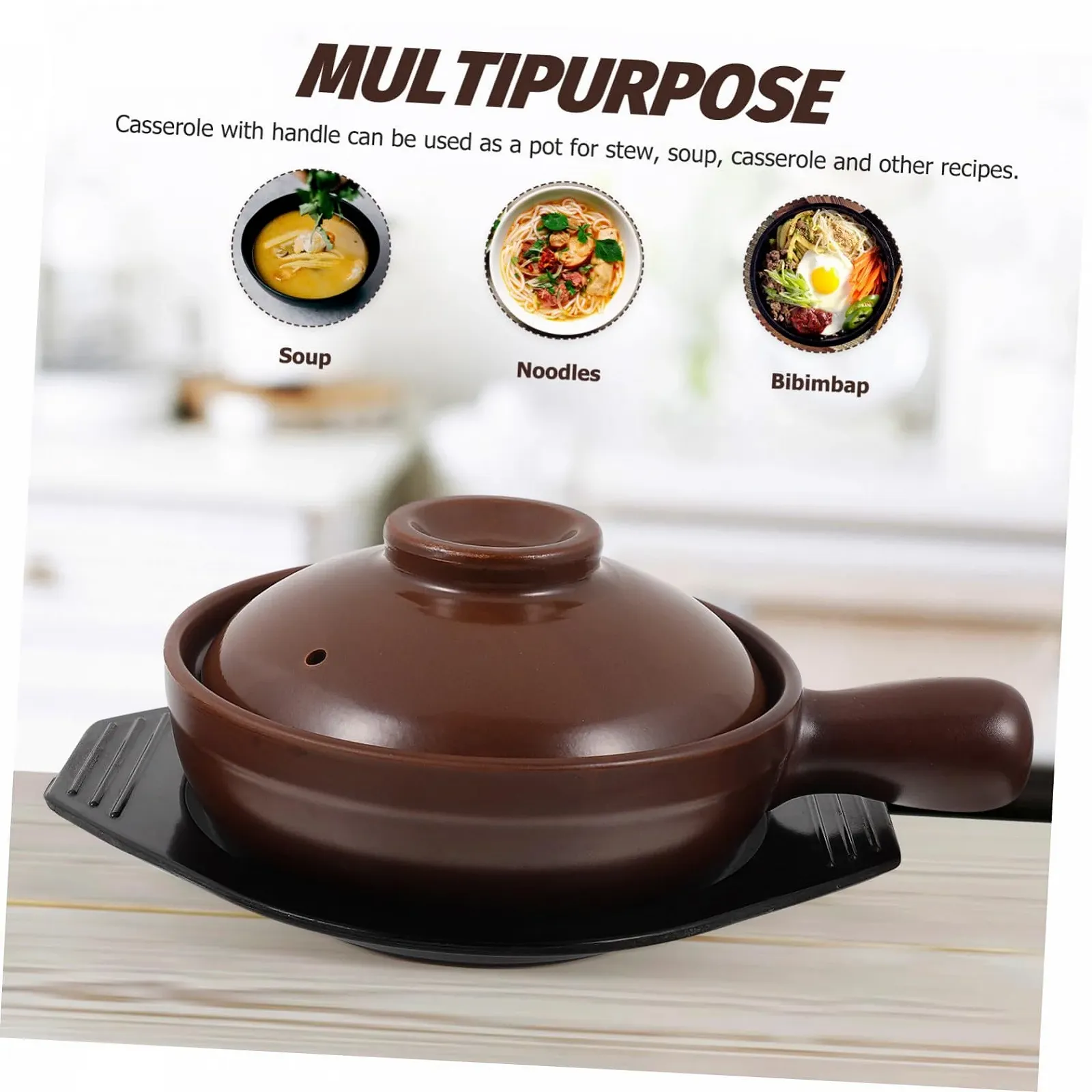 Кастрюля VALICLUD Керамическая с ручкой Термостойкая Глазурованная, фото №8