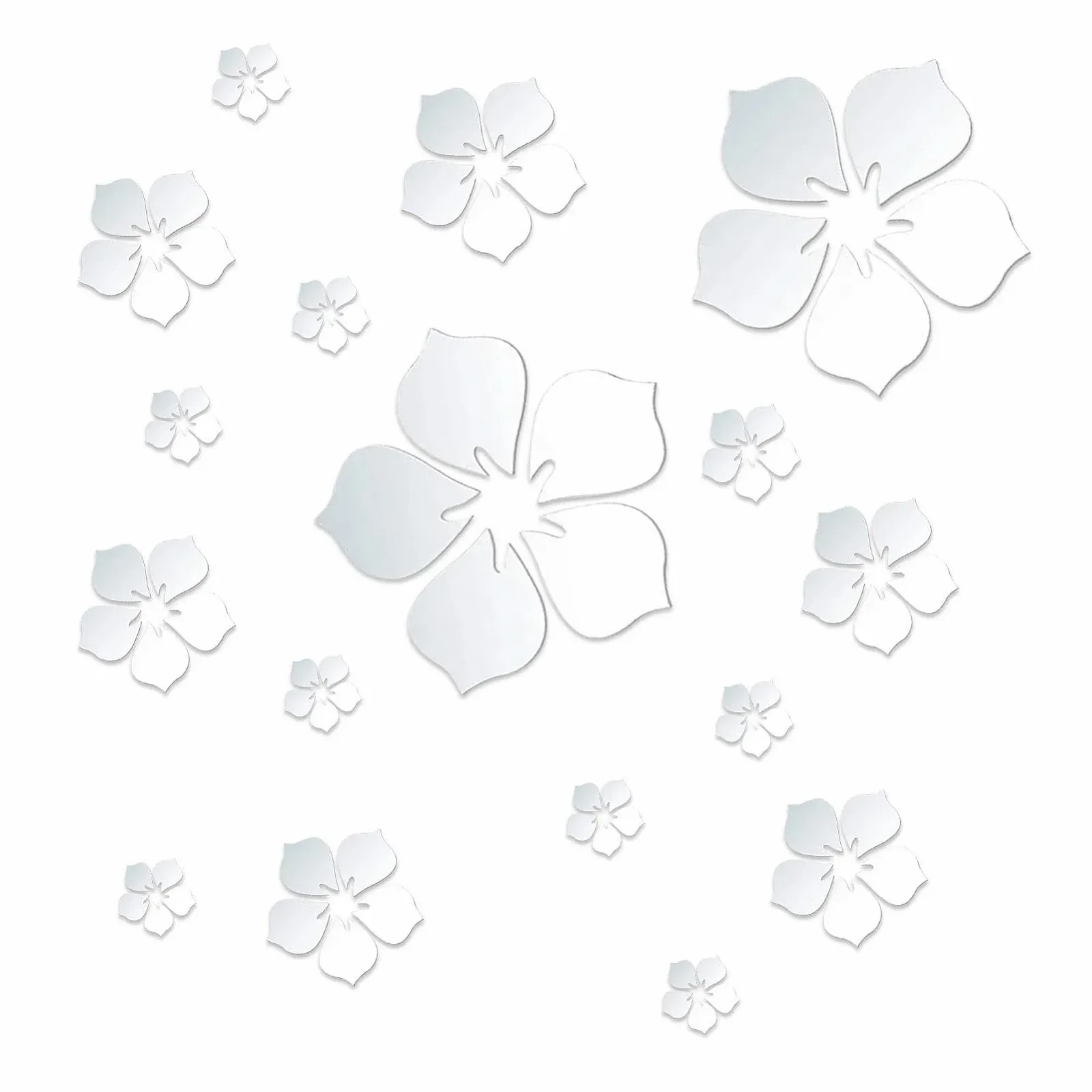Наклейки на стіну Flower Mirror Квіткове дзеркало самоклеючі 18 шт. Creative Mirror Stickers, фото №9
