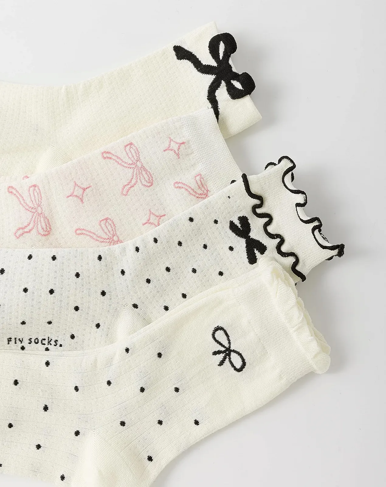 Носки Yawlsow с рюшами для женщин, 4 пары, фото №2 Носки Yawlsow с рюшами для женщин, 4 пары, фото №2