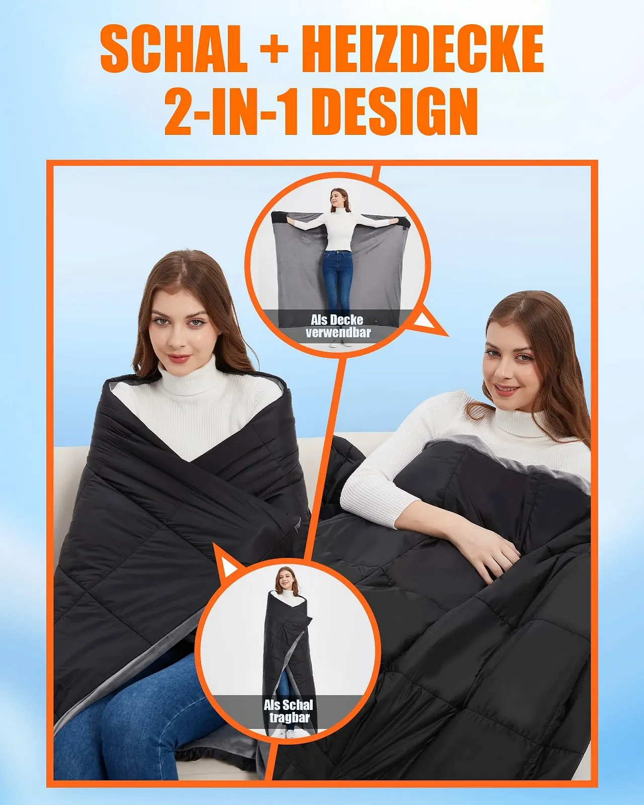 Электрическое одеяло CYCYHEAT с аккумулятором 20000 mAh, беспроводное, фото №6