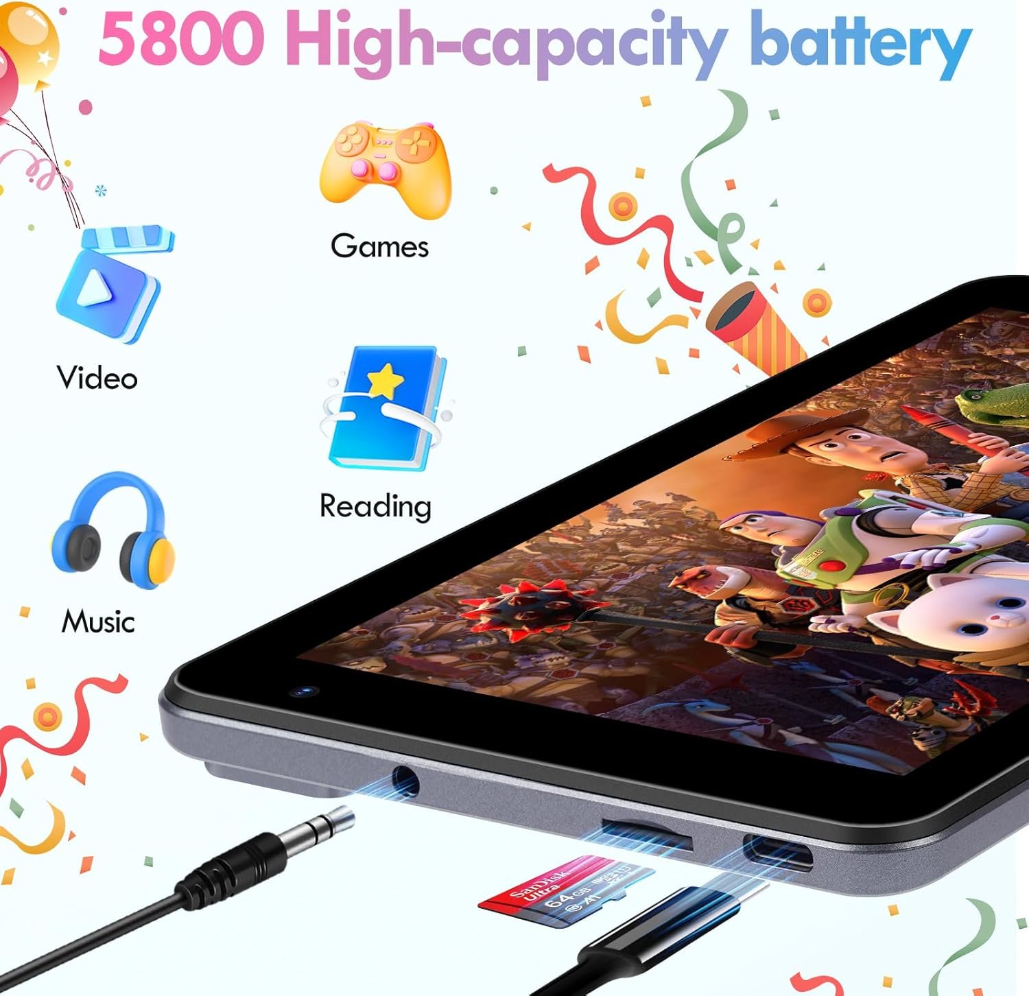 Планшет 7" BISAIKASOW M102 8/64ГБ Android 13 Серый, фото №2