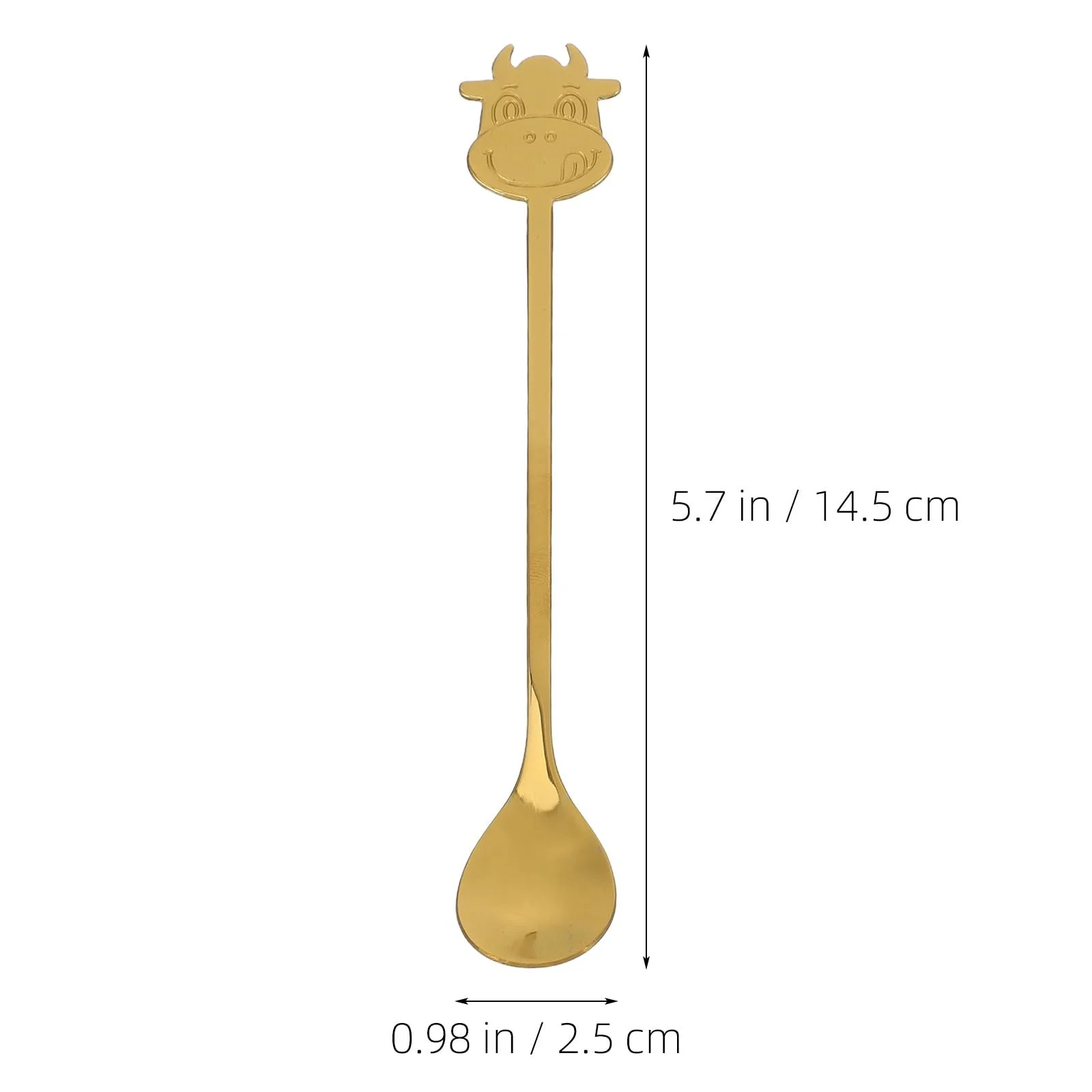 Набор ложек с мультяшной коровкой 10 шт, нержавеющая сталь, фото №10