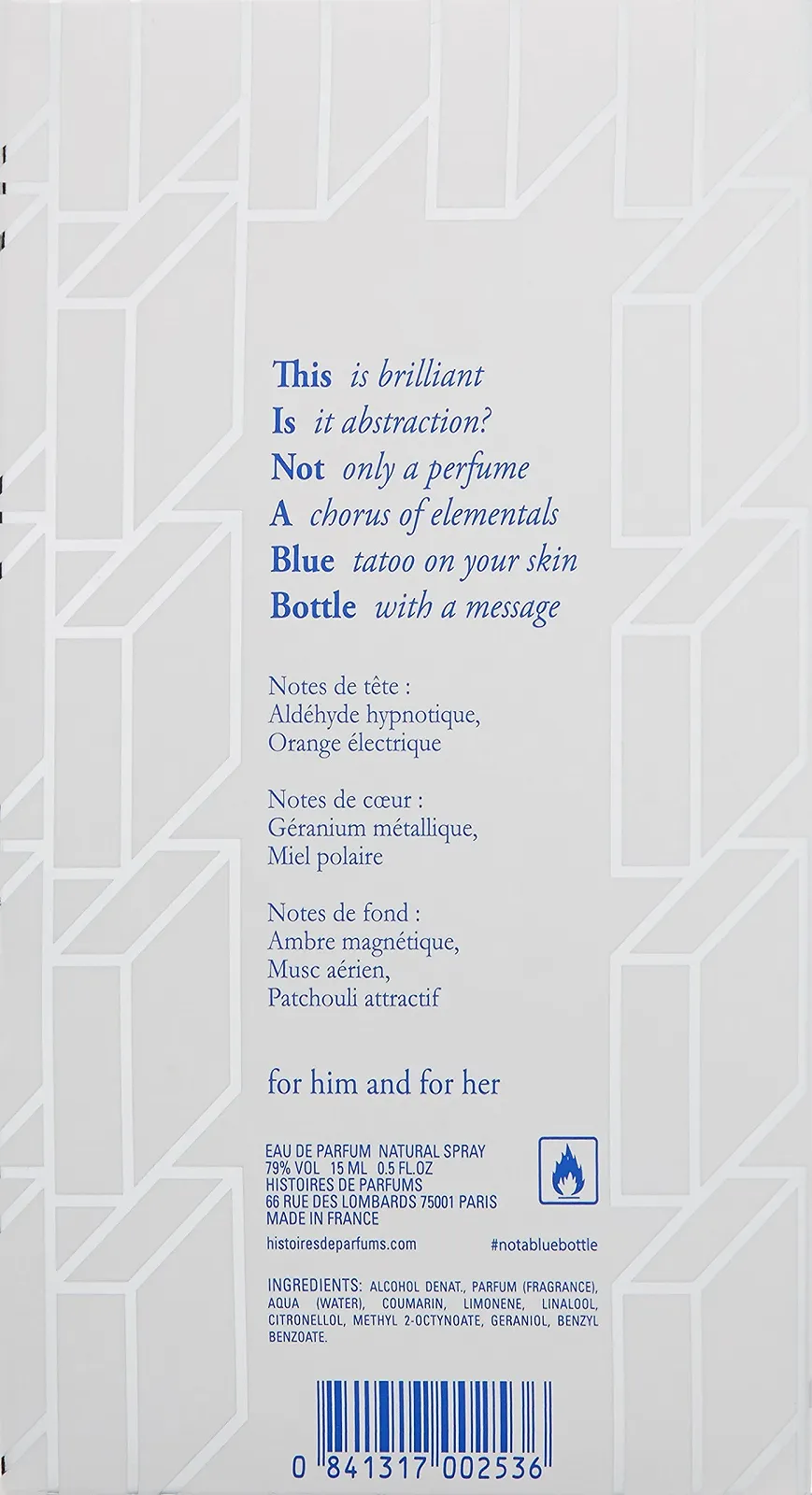 Парфюмерная вода Histoire de Parfums Blue 1.1 Унисекс 15 мл, фото №3